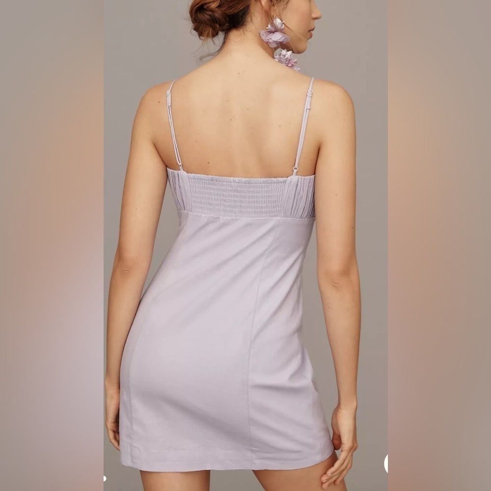 Anthropologie women’s NWT 100% Linen Slim Mini Dress Ophelia Sleeveless summer - Picture 3 of 9